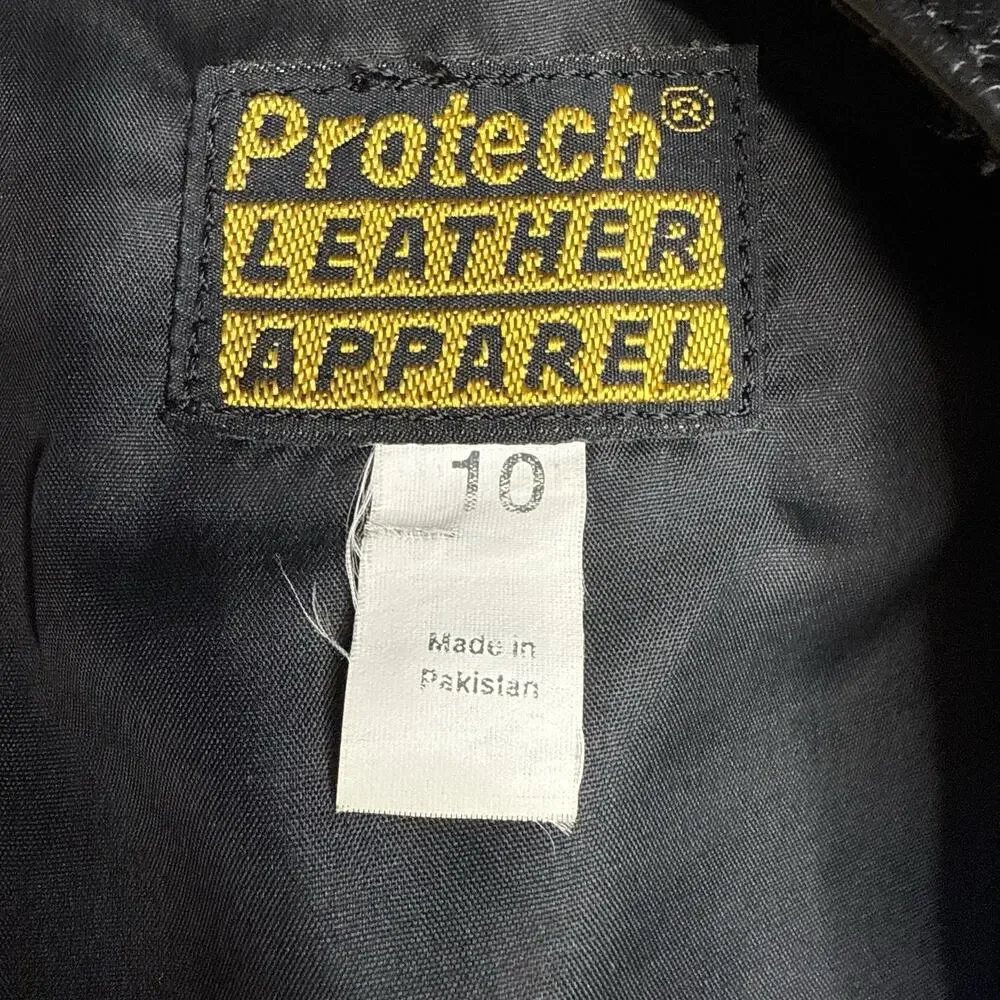Vintage 90's Ladies Leather Western style Vest Size 10 Protech Leather Apparel